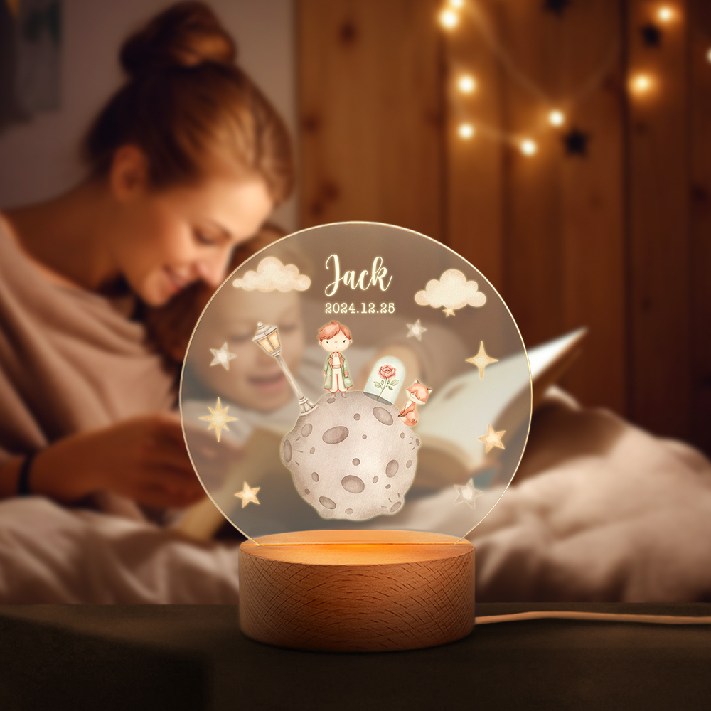 Luce notturna per babini con proiezioni in 3D, 7 colori, idea regalo per Natale, Halloween e