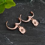 Pendientes Personalizados Minimalistas Estrella Polar del Norte con Piedra de Cumpleaños Regalo de San Valentín para Mujer