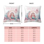 Personalised Fantasy Mermaid Throw Pillow Cover with Initial and Name Home Decor Birthday Baby Shower Gift for Kids