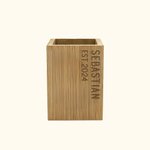 Gepersonaliseerde Minimalistische Gegraveerde Naam Datum Bamboe Pennenhouder Bureau Organisator Home Decor Verjaardag Kantoor Cadeau voor Vrienden Collega's