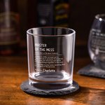Personalised Funny Quote Definition Name Whisky Bourbon Rocks Glasses with Slate Coaster Set Birthday Party Gift for Colleagues Family Friends