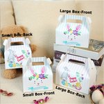 Personalized Watercolor Cute Floral Bunny Egg Name Candy Treat Gift Box with Handle Holiday Decor Easter Party Favor Supplies for Kids