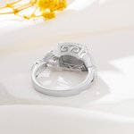 Personalizado Zircon Grabado Clásico Monograma Signet Anillo con 3 iniciales Aniversario Cumpleaños Regalo para Mujeres