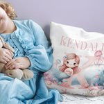 Personalised Fantasy Mermaid Throw Pillow Cover with Initial and Name Home Decor Birthday Baby Shower Gift for Kids