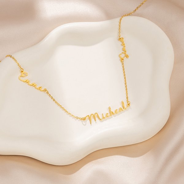 Collana personalizzata con nomi multipli stile minimalista festa della mamma regalo ideale per compleanni e occasioni speciali per donne