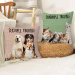 Personalizzato 1-6 cane gatto foto collage guai Maker morbido cuscino copertina Home Decor regalo di compleanno per l'amante degli animali domestici