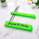 Personalized 3D Printed 8 Dividers Reusable Straw Brush Holder Organizer with Hooks Tape Kitchen Storage Essentials Birthday Gift for Family Friend