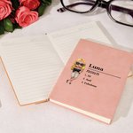 Personalisierte Cartoon Trinken Charakter Name Definition A5 Leder Notizbuch mit 100 linierten Seiten Geburtstag Freundschaft Büro Geschenk für Frauen Männer
