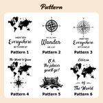 Personalized World Map Compass Genuine Leather Passport Holder with Engraved Name and Card Slots Travel Adventure Essential Gift for Travel Lover