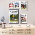 Personalized Soccer Time 1-4 Photos Painting Poster with Text and Housewarming Birthday Gift for Soccer Players
