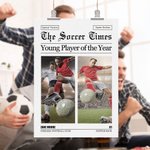 Personalized Soccer Time 1-4 Photos Painting Poster with Text and Housewarming Birthday Gift for Soccer Players