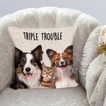 Personalizzato 1-6 cane gatto foto collage guai Maker morbido cuscino copertina Home Decor regalo di compleanno per l'amante degli animali domestici