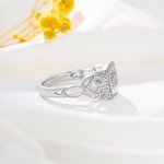 Personalizado Zircon Grabado Clásico Monograma Signet Anillo con 3 iniciales Aniversario Cumpleaños Regalo para Mujeres