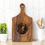 Gepersonaliseerde Gegraveerde Foto Ontwerp Houten Charcuterie Snijplank met Handvat en Naam Verjaardag Huwelijk Woondecoratie Cadeau voor Familie
