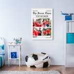 Personalized Soccer Time 1-4 Photos Painting Poster with Text and Housewarming Birthday Gift for Soccer Players
