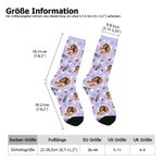 Personalisierte Liebespaar Schwester Foto-Portrait Socken mit Rotem Herz und Namen Mehrfarbig Jahrestag Valentinstag Geschenk für Besties Freunde BFF