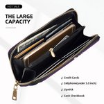 Personalizada Nacimiento Flor Guirnalda Cartoon Nombre Cartera de mano de cuero con múltiples compartimentos Regalo de cumpleaños para las mujeres