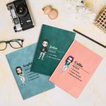 Personalisierte Cartoon Trinken Charakter Name Definition A5 Leder Notizbuch mit 100 linierten Seiten Geburtstag Freundschaft Büro Geschenk für Frauen Männer