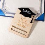 Personalized Wooden Acrylic Academic Hat Money Holder with Engraved Name and Text Cash Favor Graduation Gift for Class of 2025 Graduates