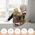 Personalisierte Herz Paw Print 10 oder 12 Hund Katze Foto-Collage Soft Hooded Decke mit Namen und Jahr Memorial Sympathie Geschenk für den Verlust von