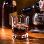 Personalisierte Name Definition Geburt Blume 10oz Old Fashioned Rocks Whiskey Glas Barware Geburtstagsgeschenk für Liquor Liebhaber