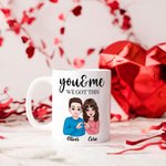 Personalized Cartoon Character You and Me Mug with Name Valentine's Day Anniversary Gift for Couples