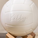 Personalised 3D Volleyball 16 Colour Changing Touch LED Night Light with Irregular Wooden Stand Remote Room Decor Birthday Gift for Kids Sports Lover