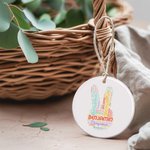 Nube de palabras personalizada Conejito nombre repetido Cesta de Pascua de cerámica Etiqueta Decoración del hogar Pascua Regalo para los niños