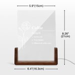 Personalised Birth Flower Name Definition LED Night Light Home Decor Birthday Gift for Women