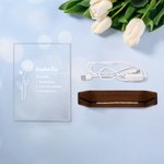 Personalised Birth Flower Name Definition LED Night Light Home Decor Birthday Gift for Women