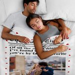 Personalisierte die New York Times Design Herz Rand Foto weiche Decke mit Titel Namen Jahr Valentinstag Jahrestag Geschenk für Paar