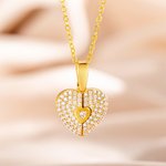 Personalised Cubic Zircon Pave Photo Heart Locket Necklace Dainty Jewellery Anniversary Valentine's Day Gift for Women