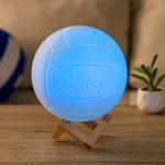 Personalised 3D Volleyball 16 Colour Changing Touch LED Night Light with Irregular Wooden Stand Remote Room Decor Birthday Gift for Kids Sports Lover