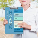 Personligt God Says I Am Namnbetydelse på bibelvers Färgglatt Clipboard med lågprofilsklämma Inspirerande födelsedag kristen gåva för barnfamilj