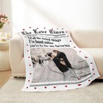 Personalisierte die New York Times Design Herz Rand Foto weiche Decke mit Titel Namen Jahr Valentinstag Jahrestag Geschenk für Paar