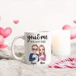 Personalized Cartoon Character You and Me Mug with Name Valentine's Day Anniversary Gift for Couples
