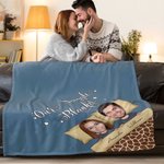 Personalised Our Snuggle Blanket Photo Soft Blanket with Name Valentine's Day Anniversary Gift for Couples