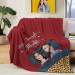 Personalised Our Snuggle Blanket Photo Soft Blanket with Name Valentine's Day Anniversary Gift for Couples