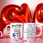 Personalized Cartoon Character You and Me Mug with Name Valentine's Day Anniversary Gift for Couples
