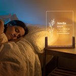 Personalised Birth Flower Name Definition LED Night Light Home Decor Birthday Gift for Women