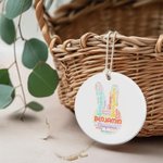 Nube de palabras personalizada Conejito nombre repetido Cesta de Pascua de cerámica Etiqueta Decoración del hogar Pascua Regalo para los niños