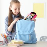 Estuche de lápices Oxford de doble capa con nombre y cremallera personalizado con diseño de acuarela para Gamepad Regalo de cumpleaños de vuelta al cole para niños Niñas