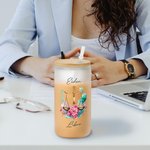 Personalised Watercolour 12 Constellation Sign Zodiac Design 20oz  Glass with Bamboo Lid and Straw Birthday Anniversary Gift for Astrology Enthusiast