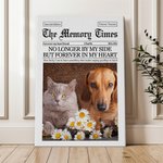 Personalizado El Tiempo de la Memoria Perro Gato Mascota Foto Póster Pintura Enmarcado con Nombre y Fecha Decoración del Hogar Regalo de Cumpleaños para los Amantes de las Mascotas