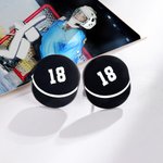 Pendientes personalizados con el número de hockey en negro Joyería minimalista Regalo de cumpleaños el día del partido para los miembros del equipo Amantes del hockey