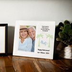 Personalisierte Seaside Urlaub Muster Ruhestand Leder Fotorahmen mit Texten Ruhestand Geschenk für Familie Freund Kollege