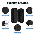 Estuche de lápices Oxford de doble capa con nombre y cremallera personalizado con diseño de acuarela para Gamepad Regalo de cumpleaños de vuelta al cole para niños Niñas