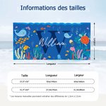 Serviette de Plage en Microfibre Personnalisée avec Prénom et Initiale Cadeau Essentiel de Voyage d'Été pour Garçon Fille