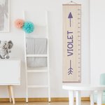 Henkilökohtainen nuoli nimi Irrotettava kangas Kid mittaaminen korkeus kasvukartta viivoitin Nursery Toddler huoneen seinä sisustus syntymäpäivälahja pojille tytöille
