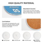 Sottobicchieri personalizzati in ceramica multicolore con nome e numero Set di 4 regali di compleanno per gli amanti dello sport